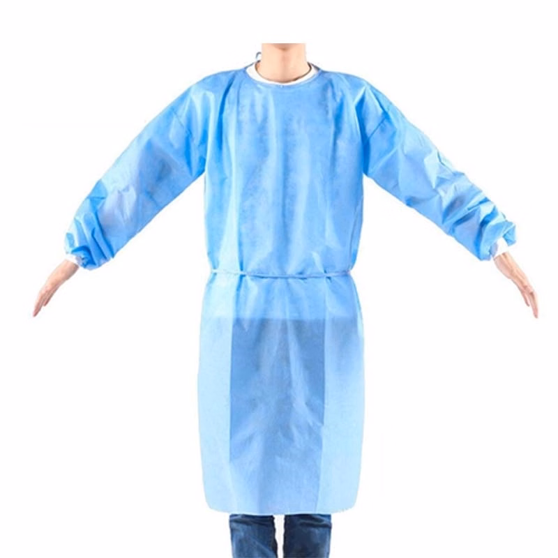 Disposable Non-woven Isolation Gown With PE Film