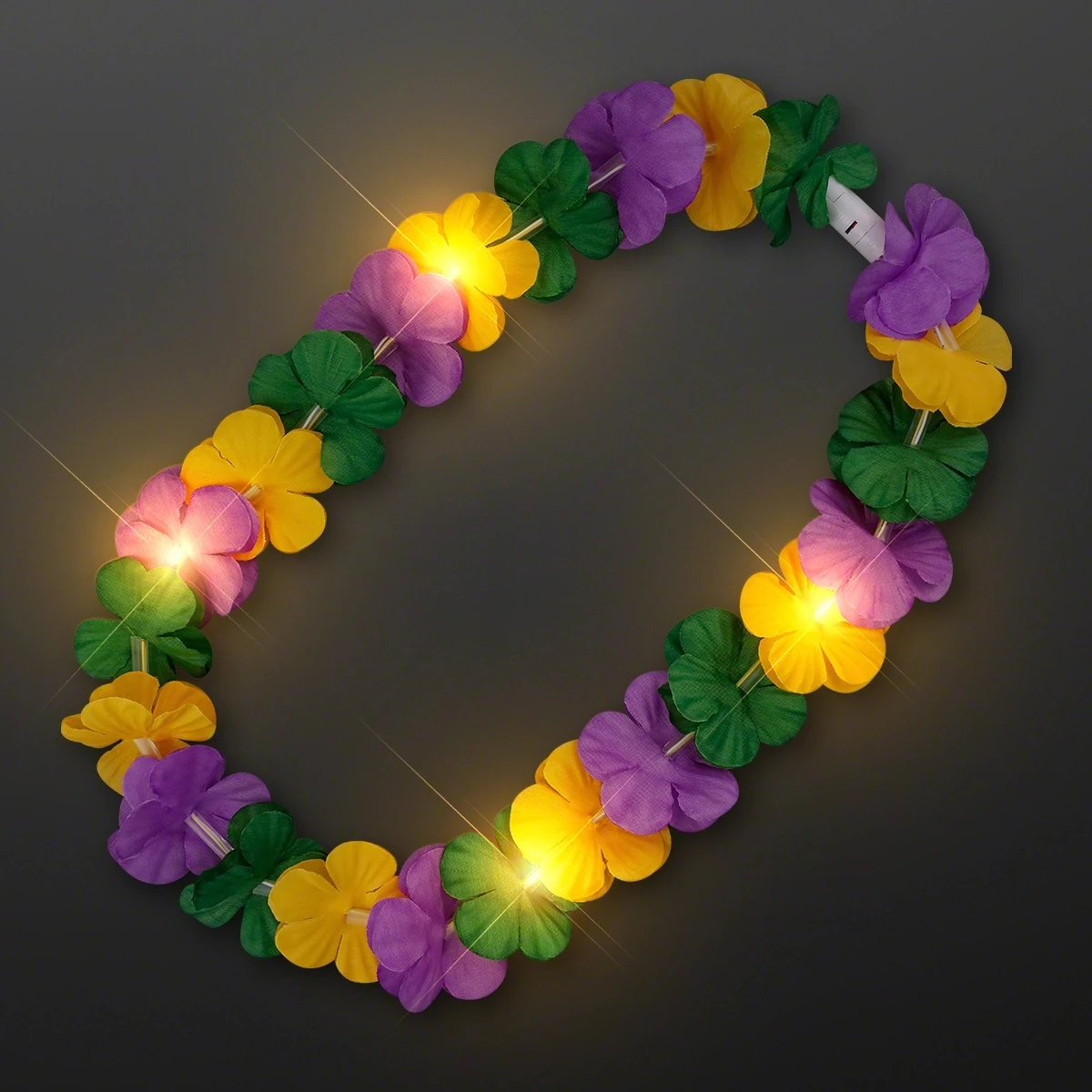 Mardi Gras Lei Light Up Flower Necklace 1