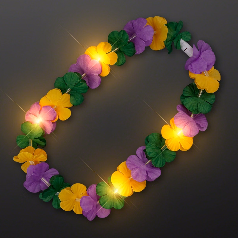 Mardi Gras Lei Light Up Flower Necklace