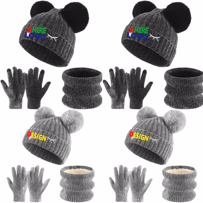 Winter Hat Gloves Scarf Set Toddler Children