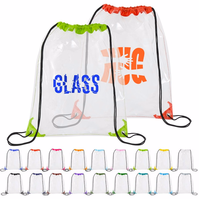 Clear Drawstring Cinch Backpack 14" X 17"