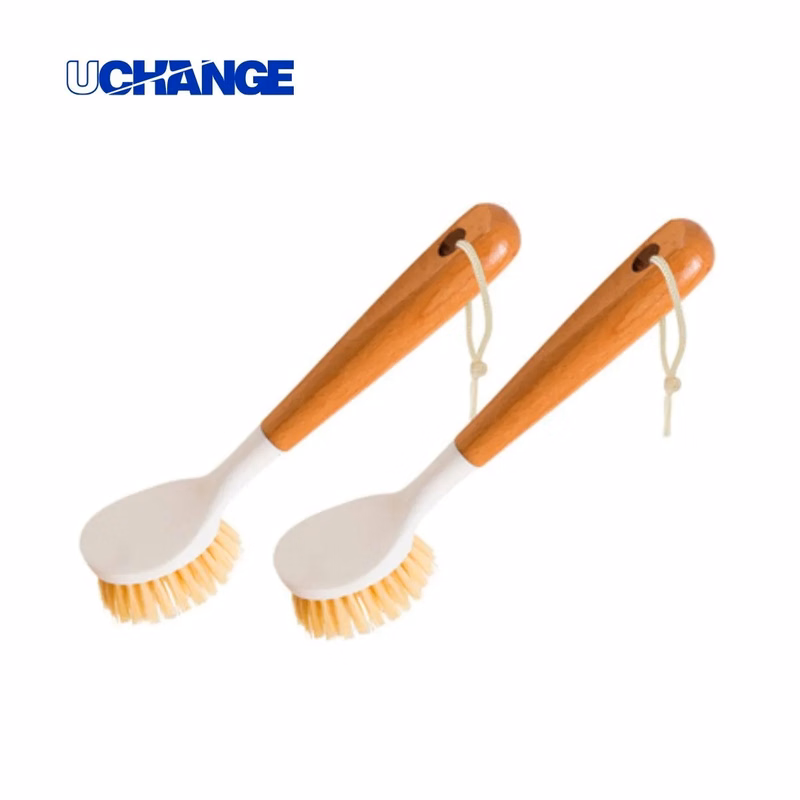 Wood Handle Dish Brush With Non Scratch Bristles
