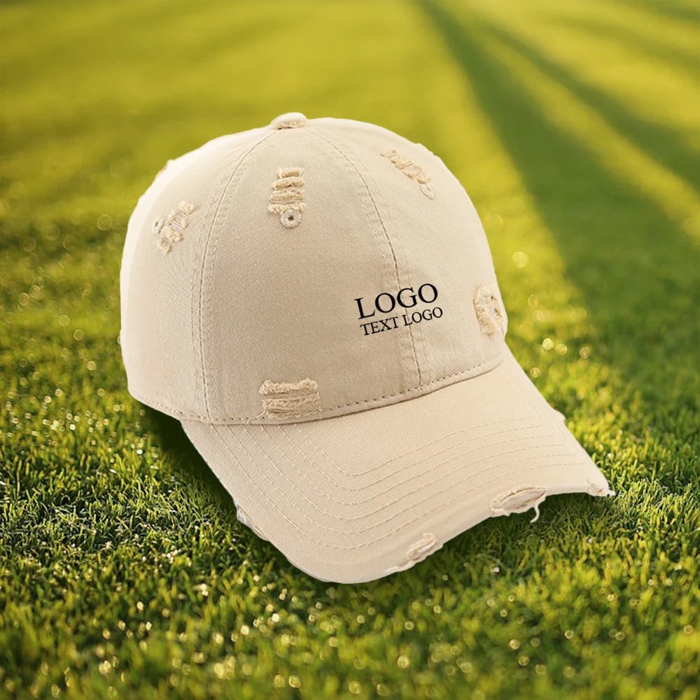 Vintage Custom Embroidery Old Hole Dad Hat 1
