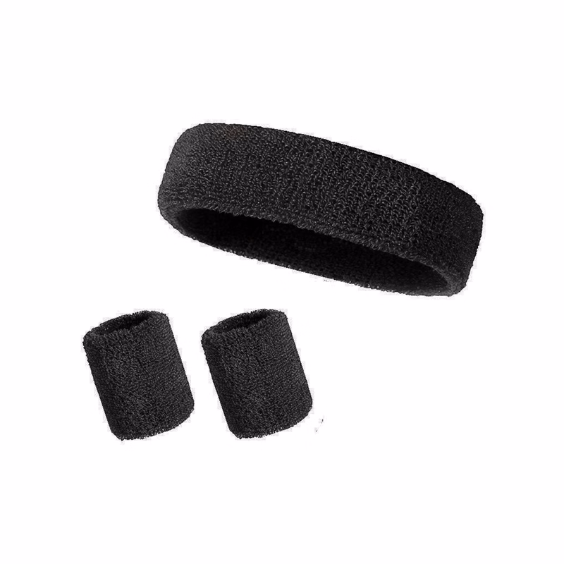 Elastic Sweat Absorbing Headband Wristband Set