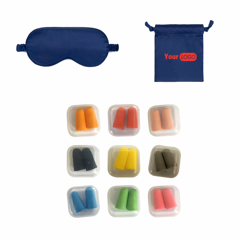 Imitation Silk Sleep Eye Mask And Ear Plug Storage Cloth Bag