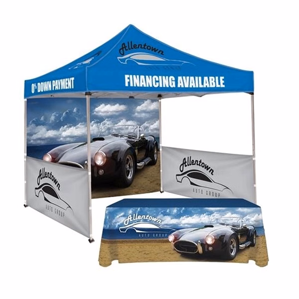 10' Square Tent w/One Full &Two Half Walls & 6FT Table Cover