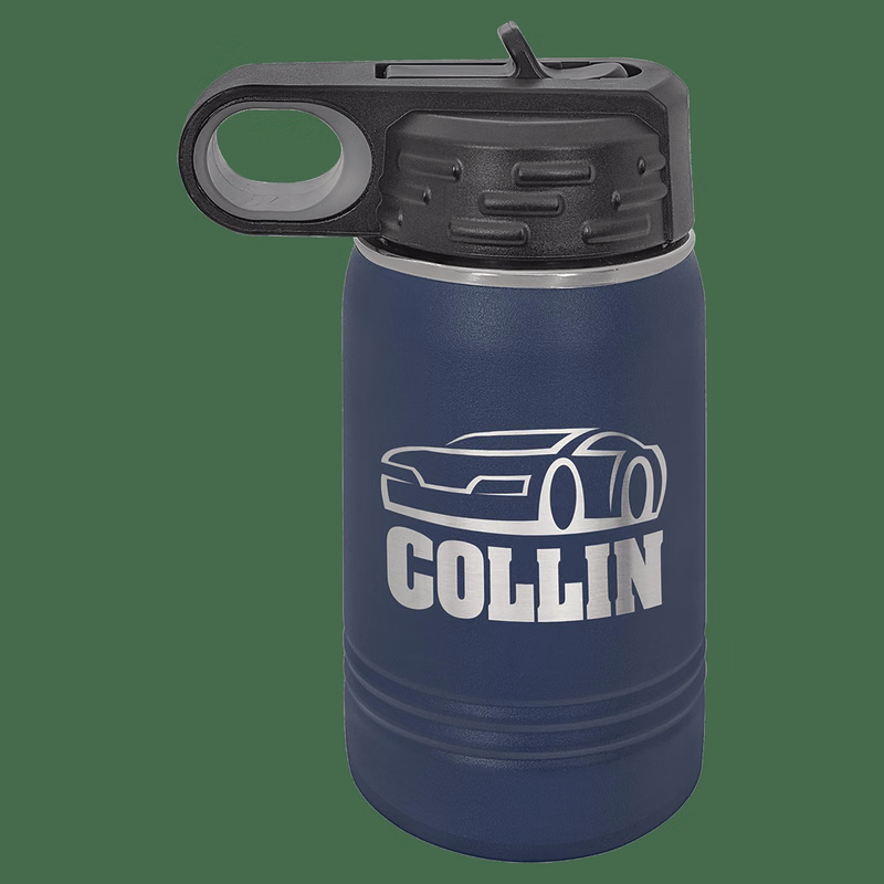 12 oz. Navy Blue Laser Engraved Polar Camel Water Bottles