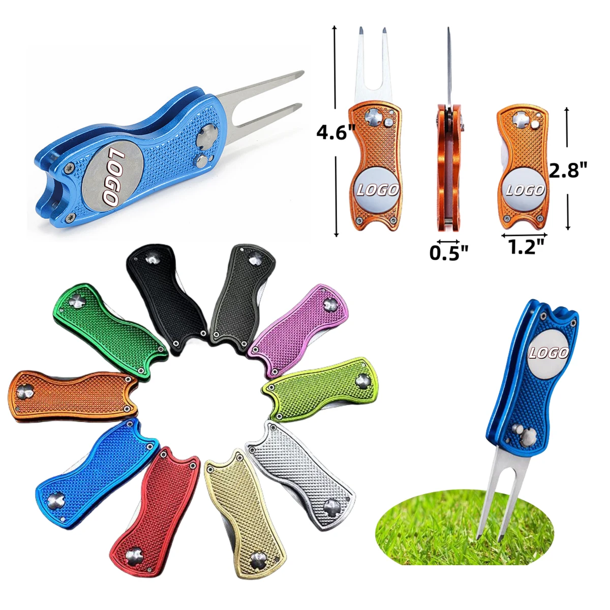 Spring Folding Golf Green Fork Style 1