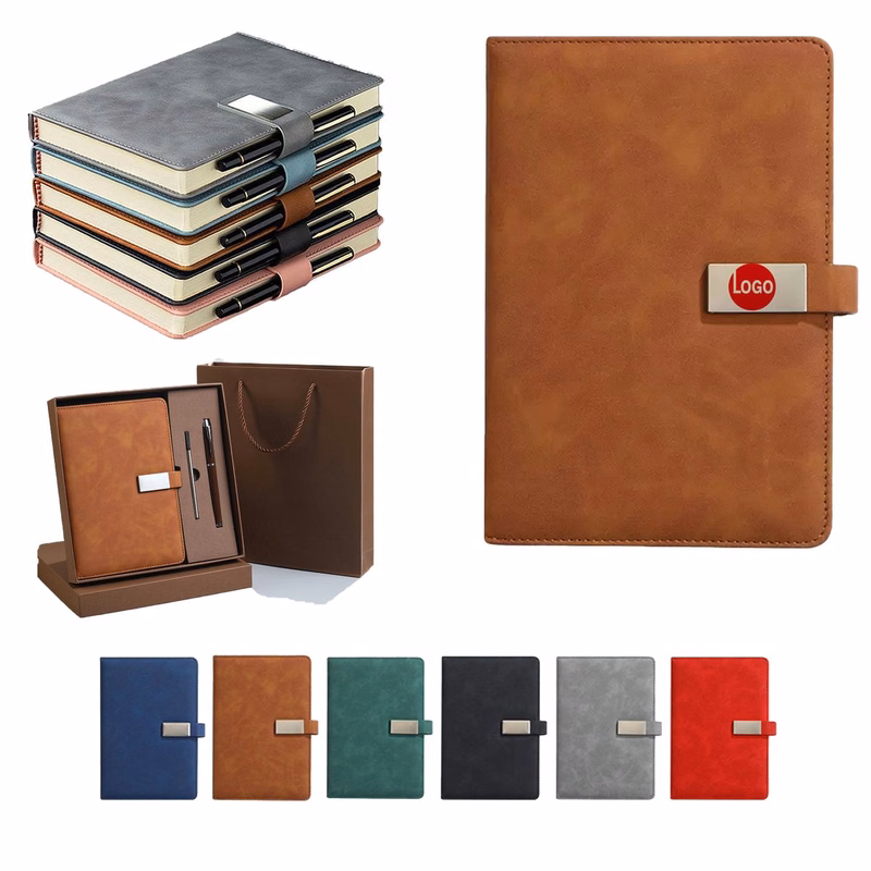 Premium Leather A5 Notebook Set with Pen