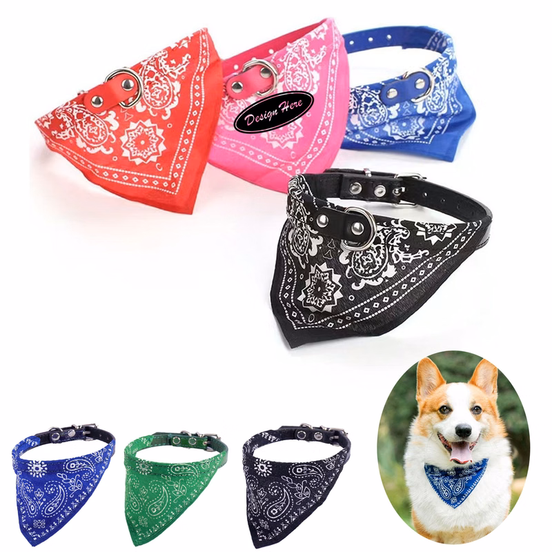 Stylish Triangle Scarf for Pets with Bell Accessory
