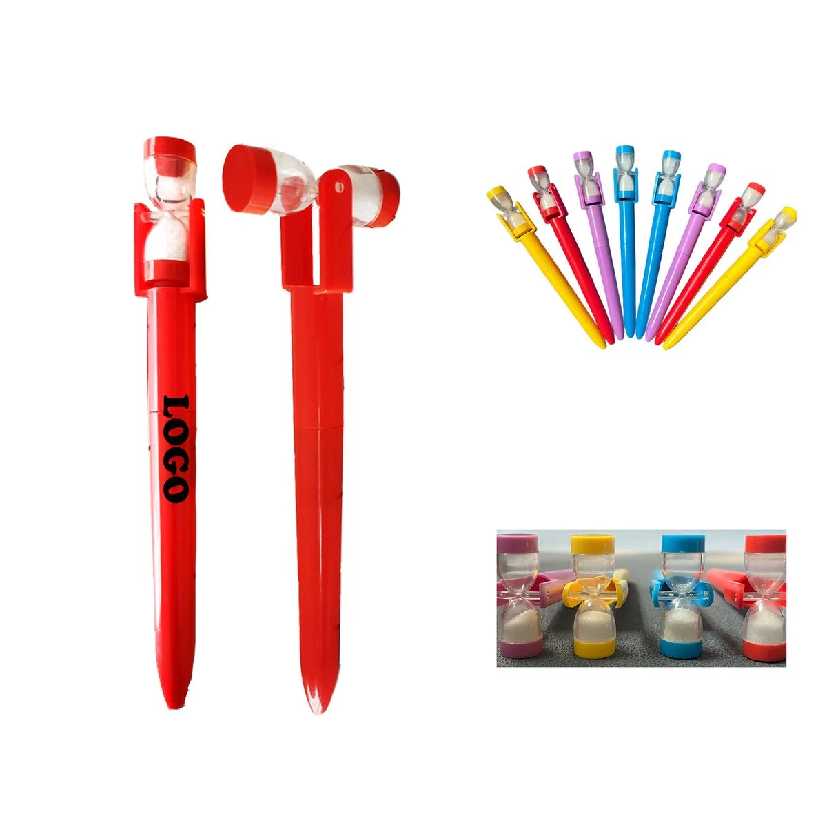 MOQ 20 pcs Custom Logo Hourglass-shaped Pen 1