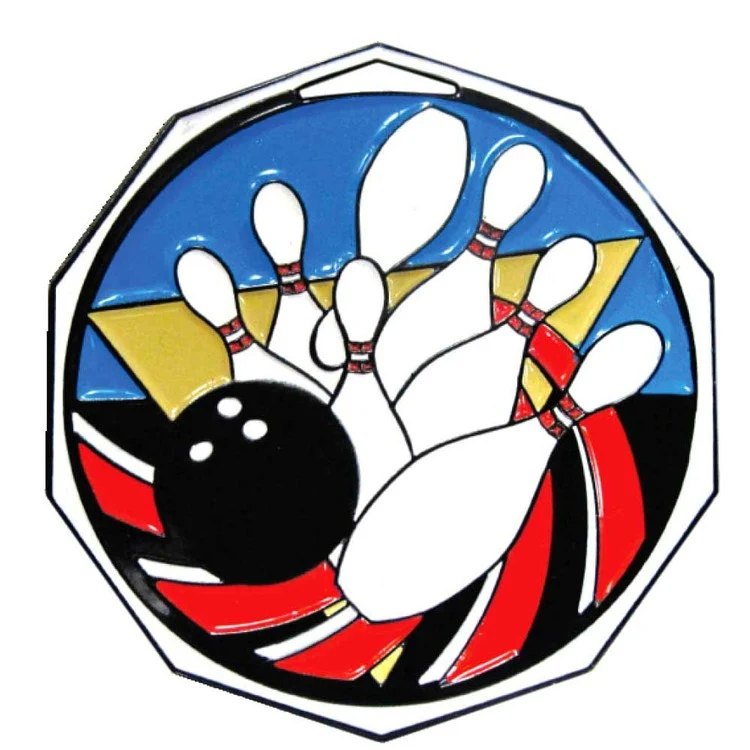 Bowling Decagon Colored Medallion (2") 1