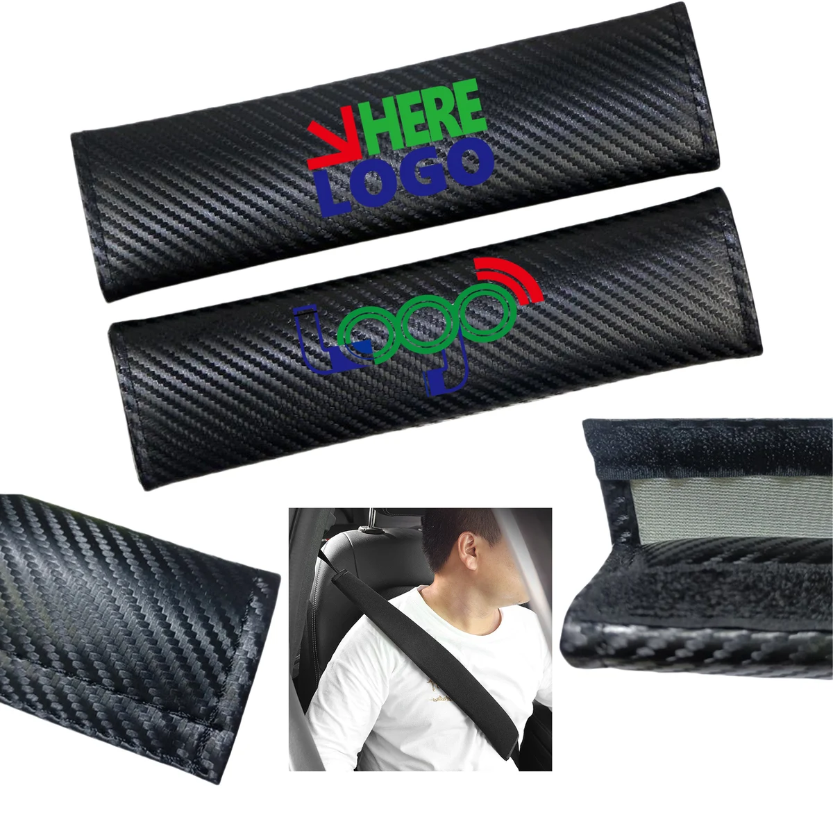 Heat Transfer Leather Car Seat Strap Pads MOQ20 1