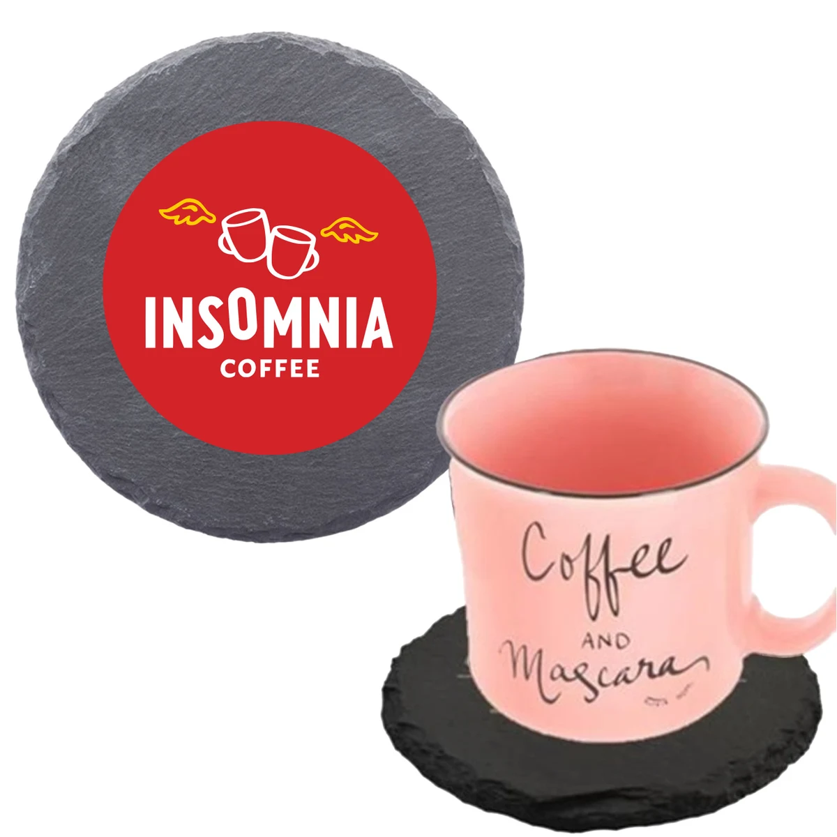 Round Slate Coasters w/ Custom Imprint & EVA Bottom Pad 1