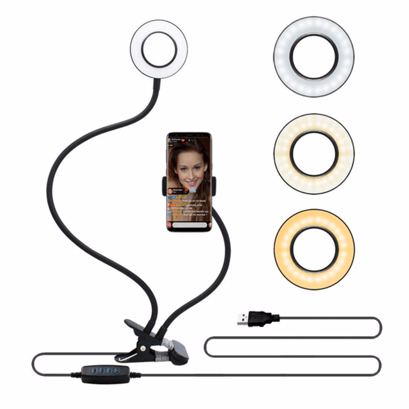 Live Streaming Light Vlogging Kit with Clamping