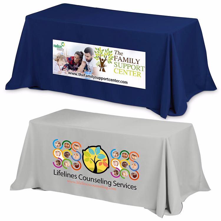 "Preakness Eight" 3-Sided Economy 8 ft Table Cloth & Covers (PhotoImage Full Color) / Fits 8 ft Tabl