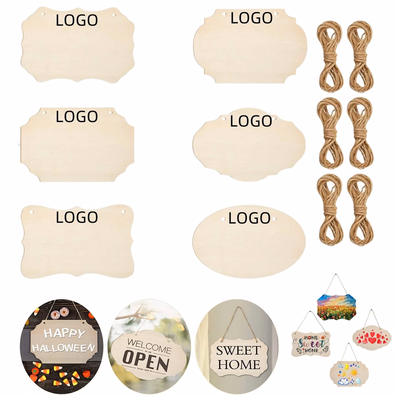Wooden Hanging Door Sign DIY Painting Plaque Decoration