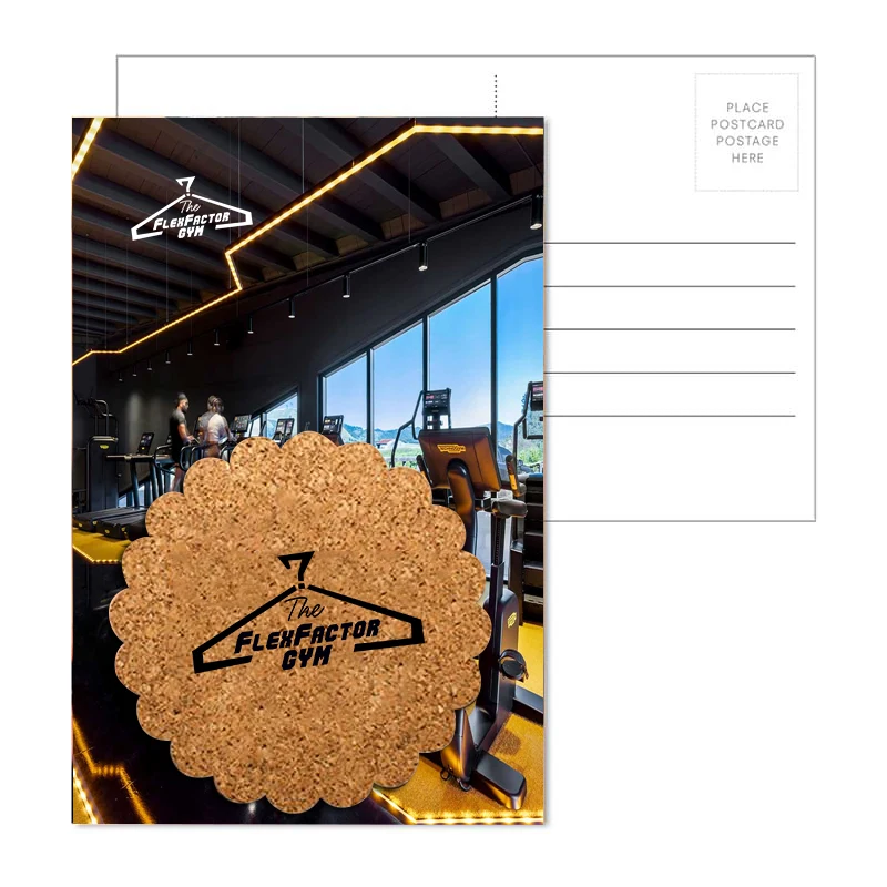 Post Card with Flower Cork Coaster 1