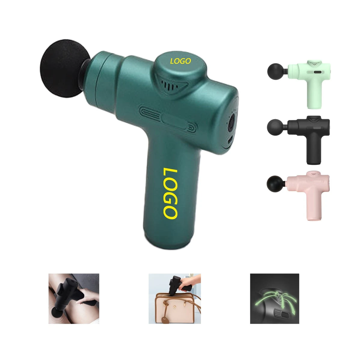Mini Rechargeable Fascia Gun With Four Massage Heads 1