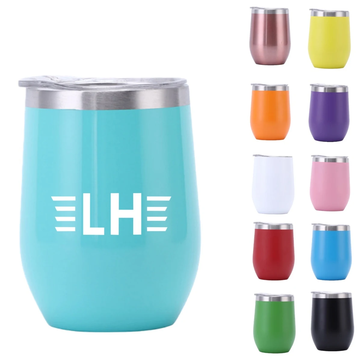 12 OZ Double Wall Insulated Stainless Steel Wine Glasses 1