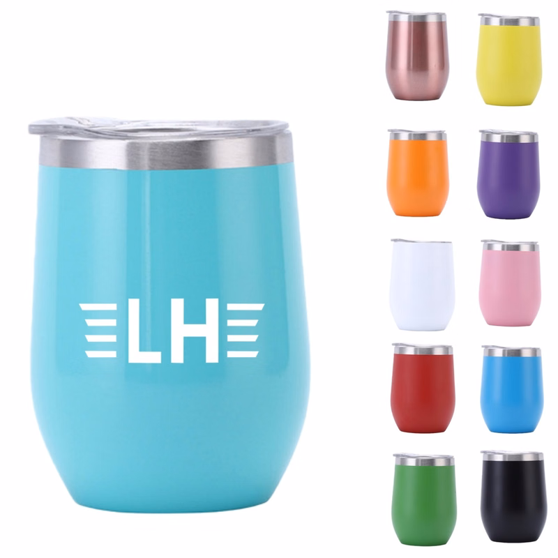 12 OZ Double Wall Insulated Stainless Steel Wine Glasses