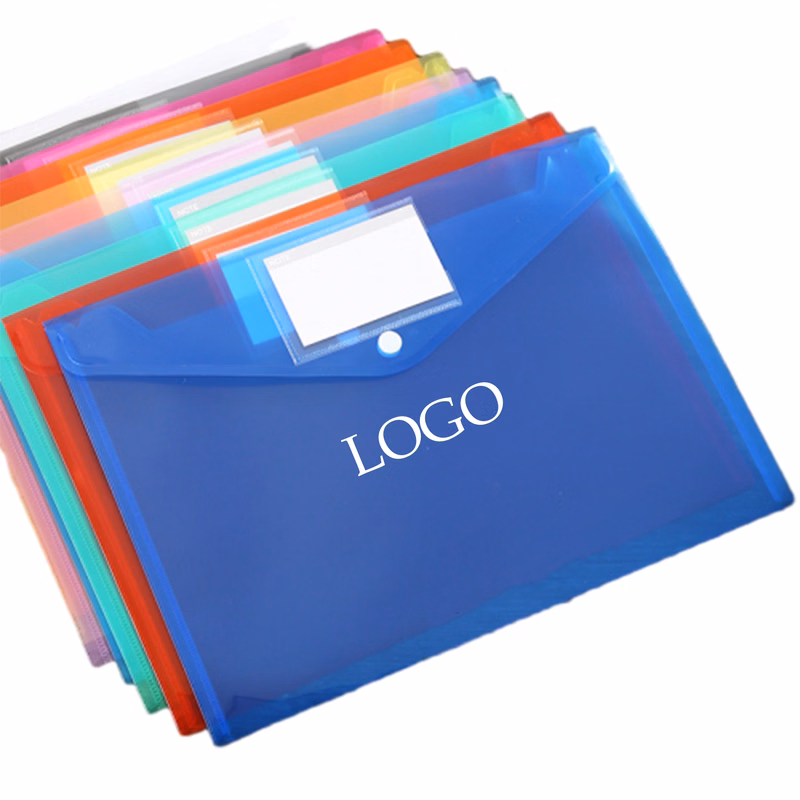 Multicolor A4 Size Snap Button Document Bag With Label