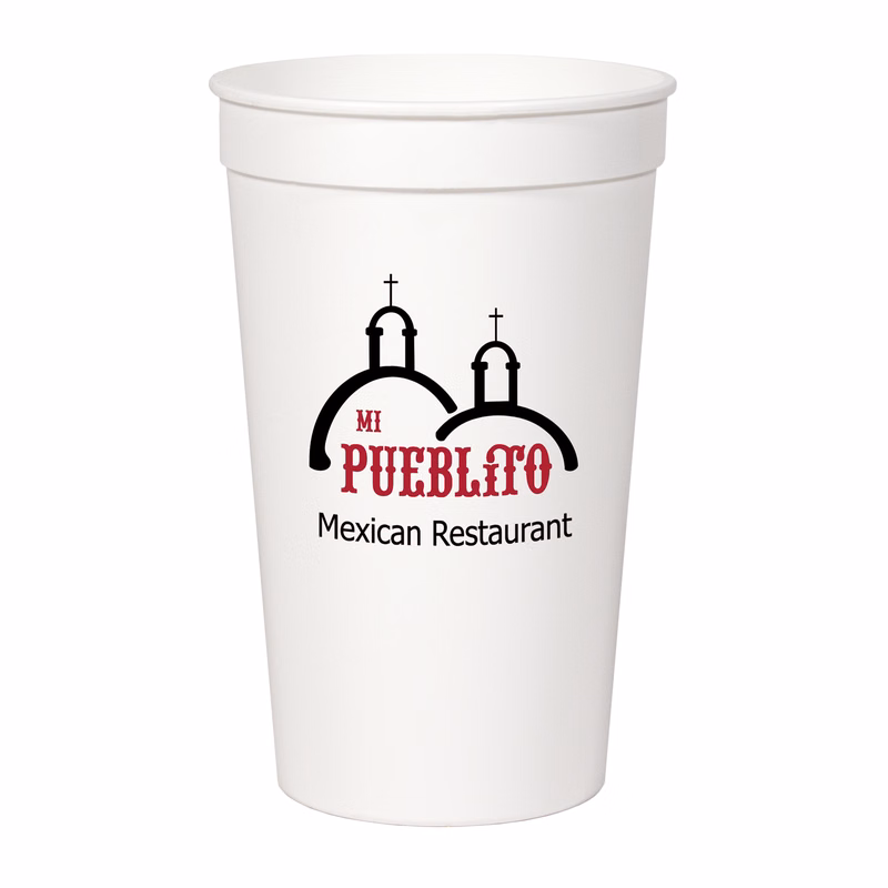 22 oz. Smooth White Stadium/Souvenir Cup, High Speed-Offset Printing: (4-color Process NOT available