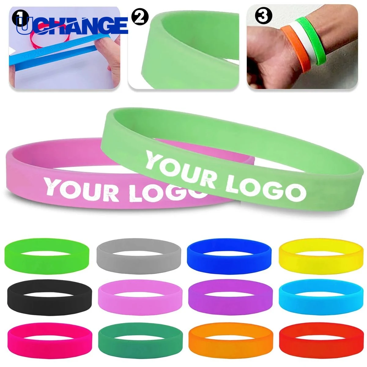 1/2" Wide Silicone Wristband 1