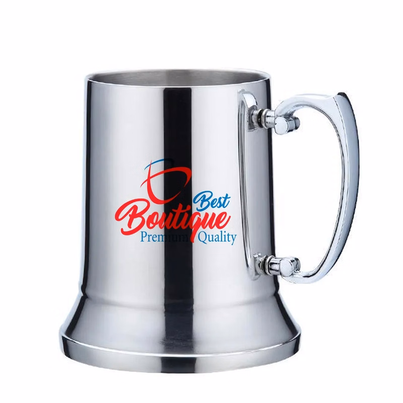 Double Wall Vaccum Stainless Steel Beer Mug With Handle