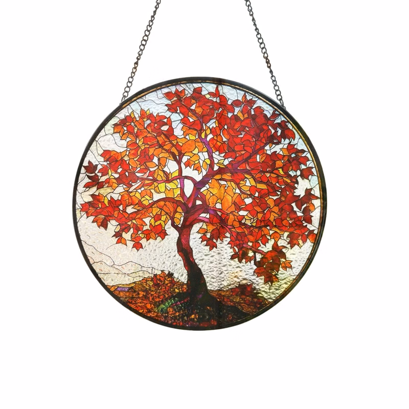 Round Painted Glass Hanging Ornament