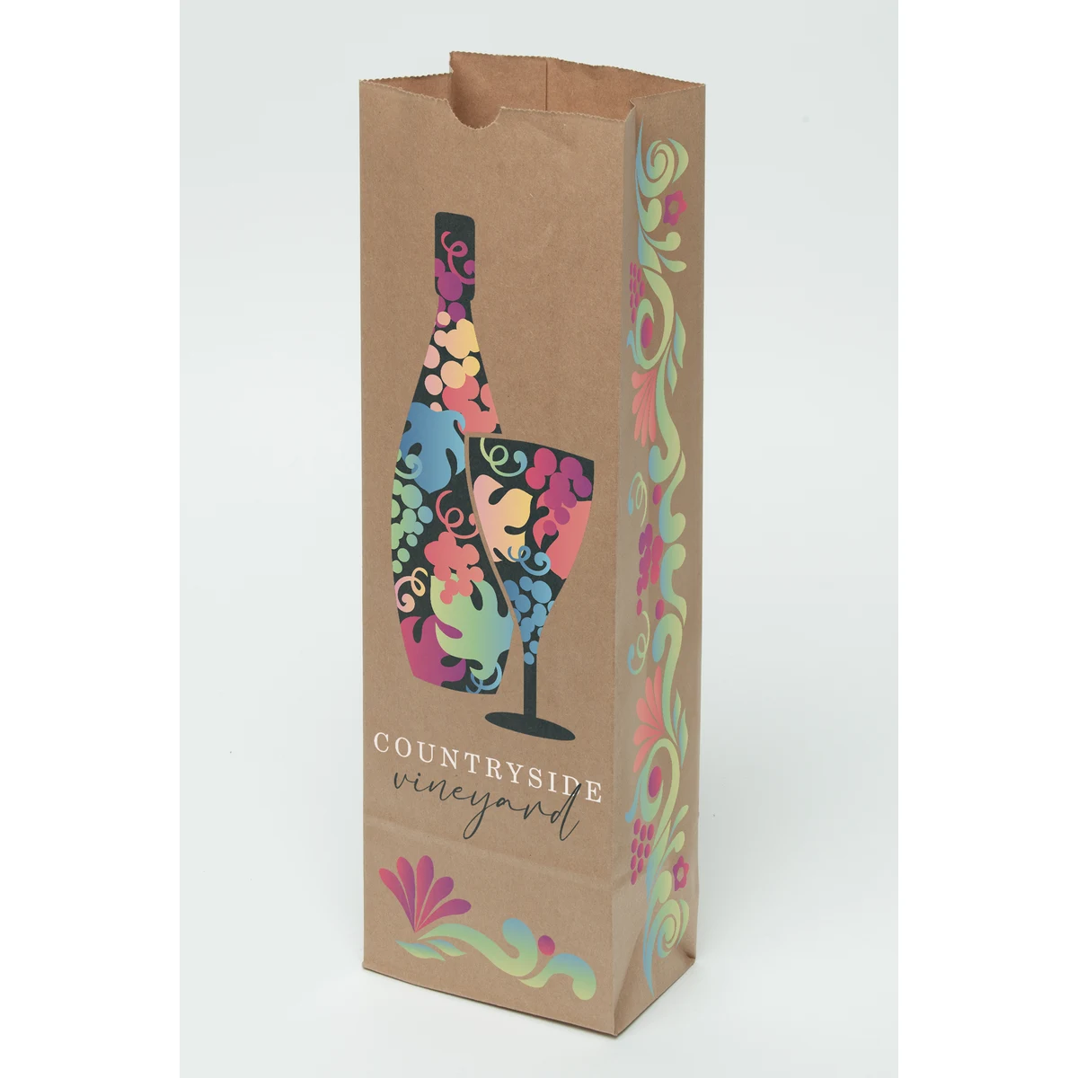 SOS 4# Full Color 4-Sides Natural Paper Bag (5" x 16" x 3.125") 1