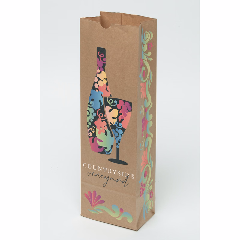 SOS 4# Full Color 4-Sides Natural Paper Bag (5" x 16" x 3.125")