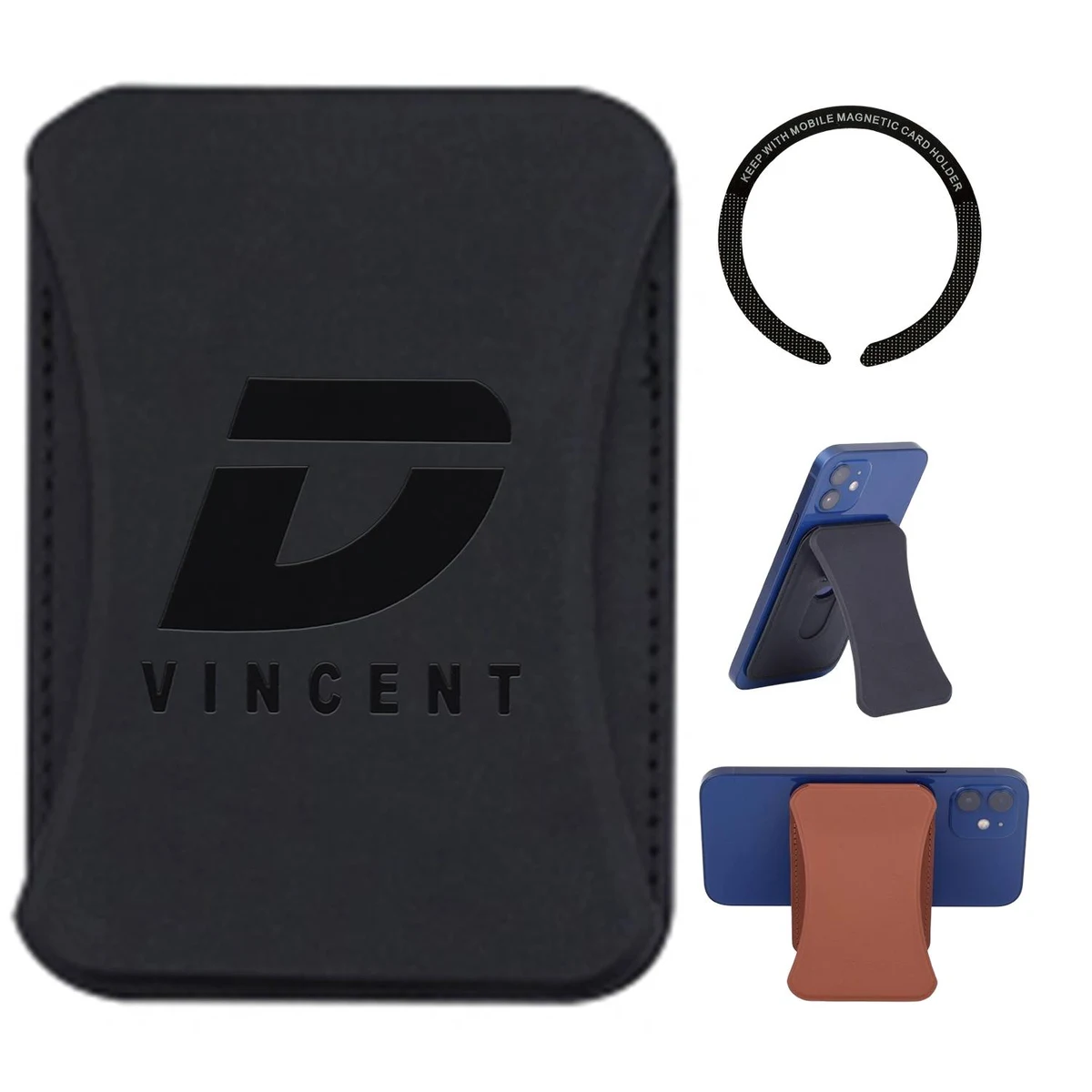 PU Leather Magnetic Phone Wallet Stand 1
