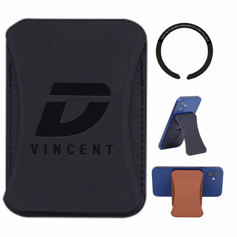 PU Leather Magnetic Phone Wallet Stand