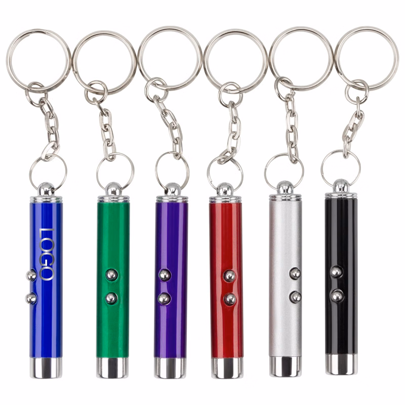Mini LED Flashlight Laser 2 In 1 Keychain