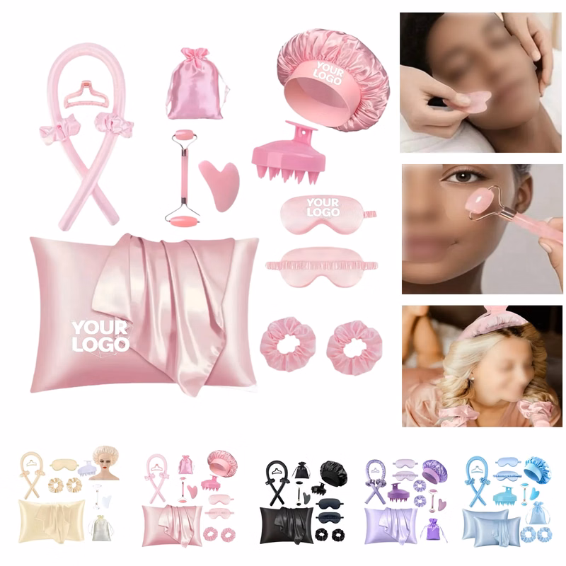 Luxury Satin Pillowcase Set with Bonnet Scrunchies Eye Mask
