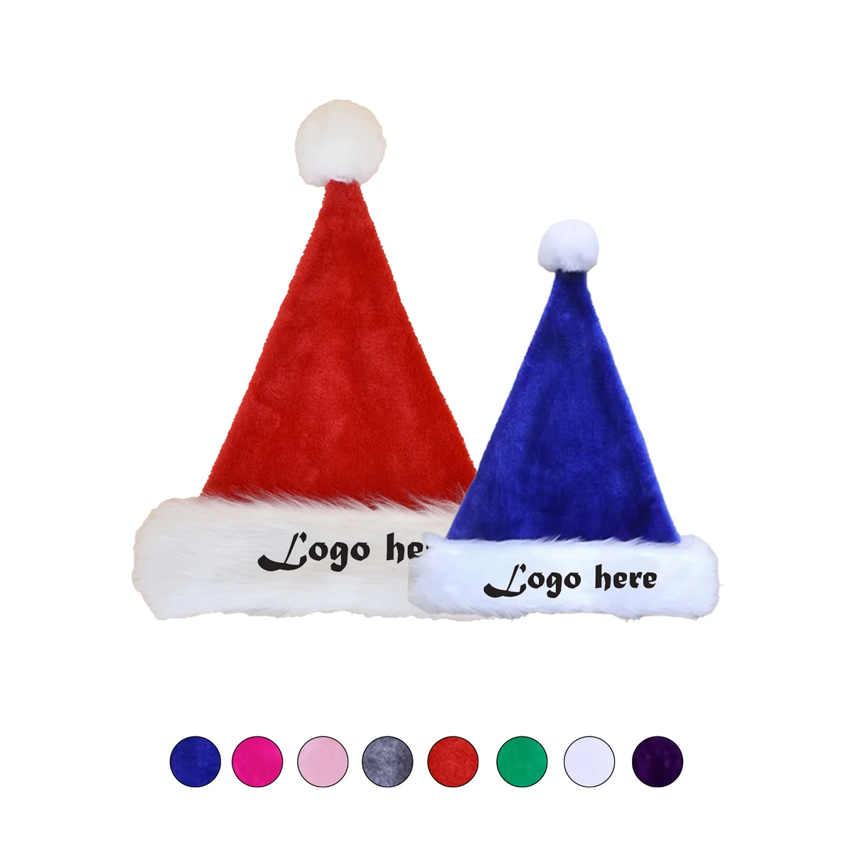 Plush Santa Hat Christmas Hat With Trim 1