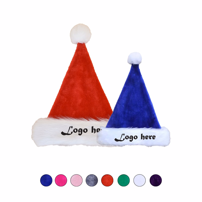 Plush Santa Hat Christmas Hat With Trim
