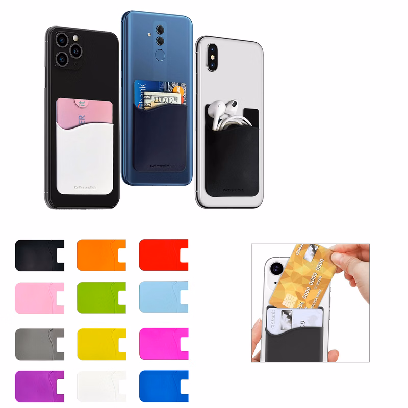 Silicone Phone Case With Bank Card Back Sticker