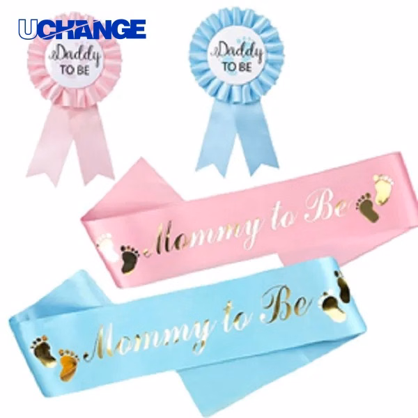 2-Pack Baby Shower Sash Set for Events