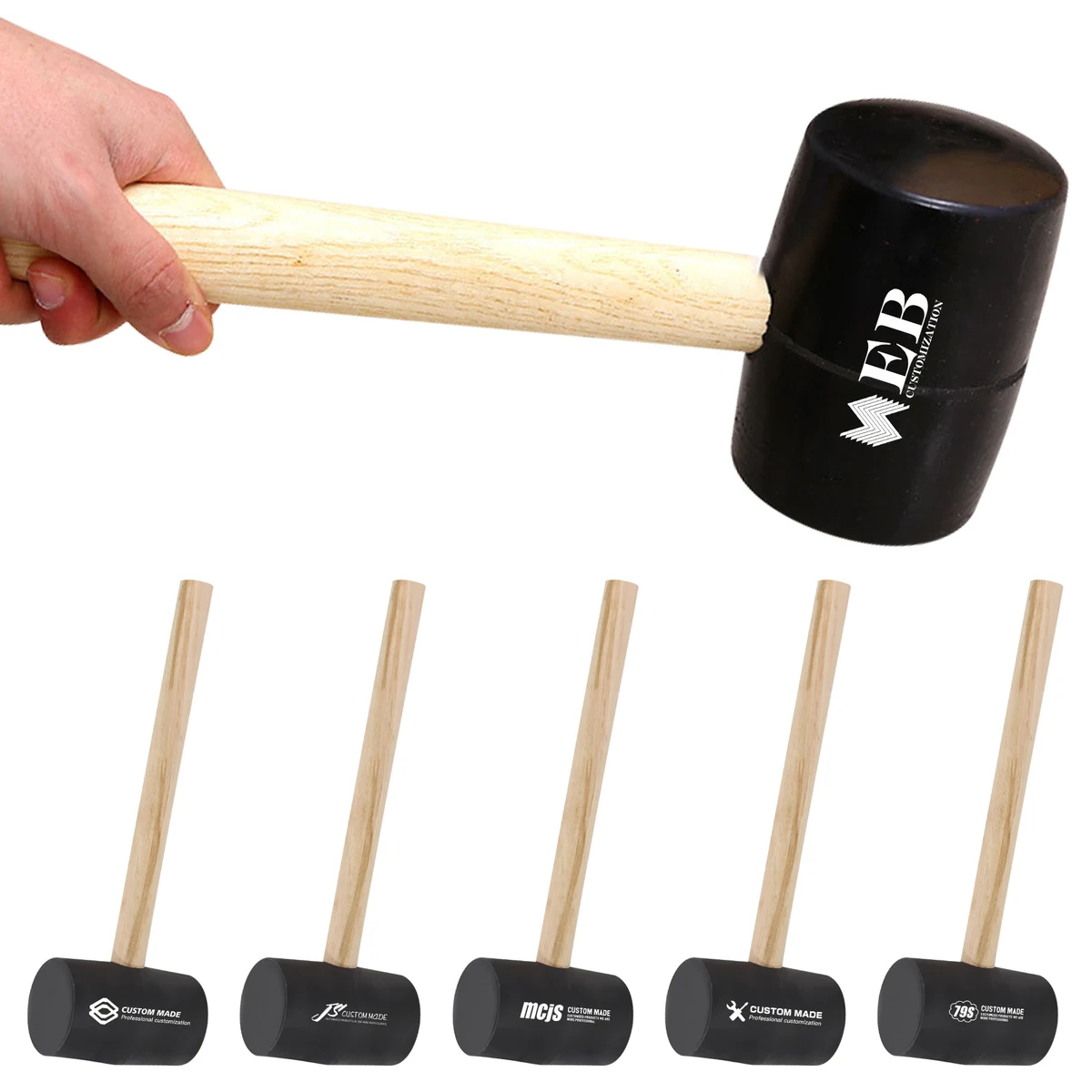Rubber Hammer With Wood Handle 1
