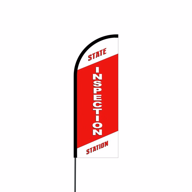 State Inspection Station Flag Kit 11' Feet Feather Flag Sign Outdoor Banner