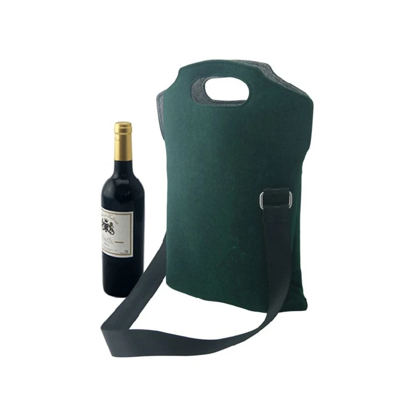 Felt Collapsible Wine Insulated Bag with Belt 1