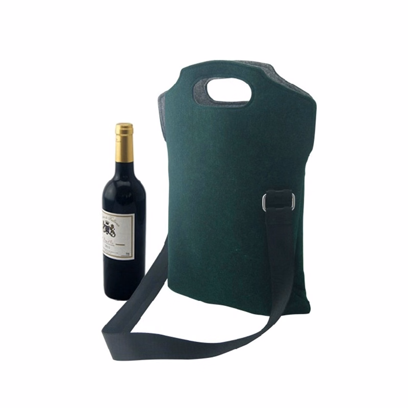 Felt Collapsible Wine Insulated Bag with Belt