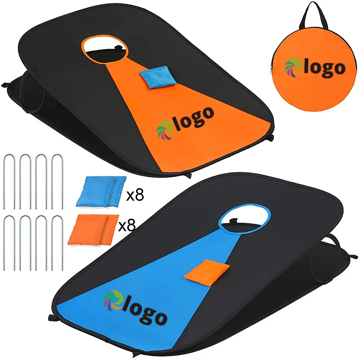 Collapsible Fun Cornhole Set Outdoor Game Boards 1