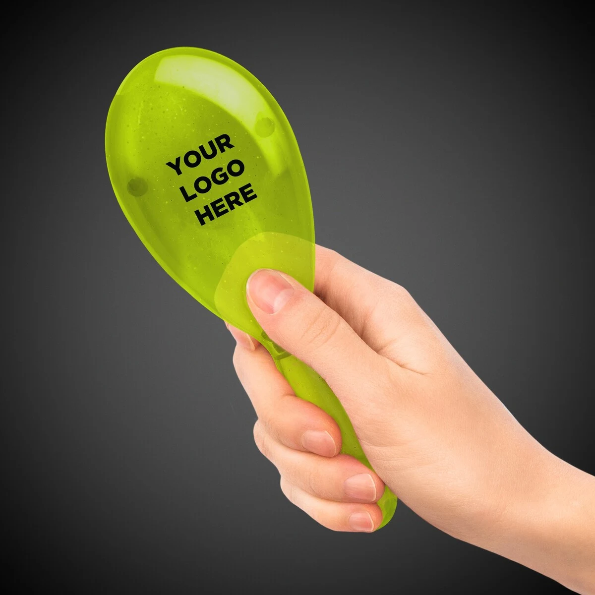 Yellow 7" Plastic Glitter Maraca 1