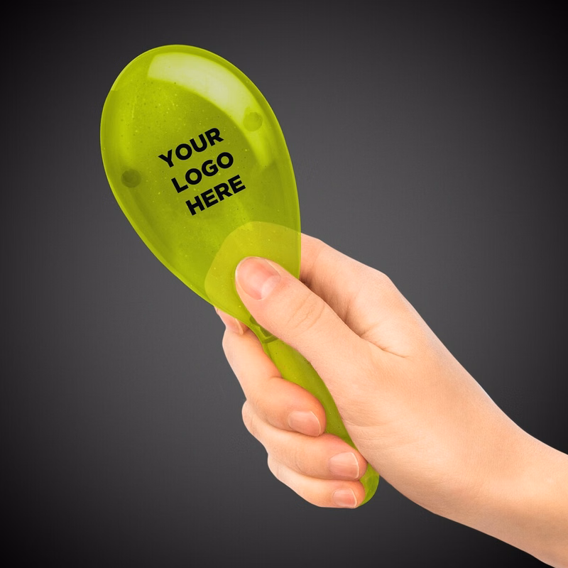 Yellow 7" Plastic Glitter Maraca