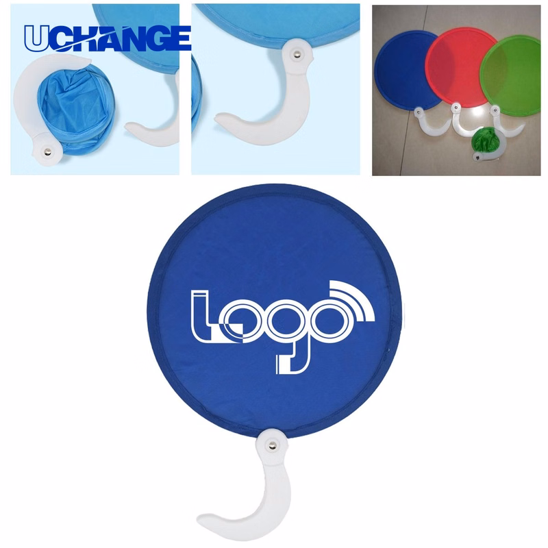Polyester Folding Fan and Flying Disc Combo