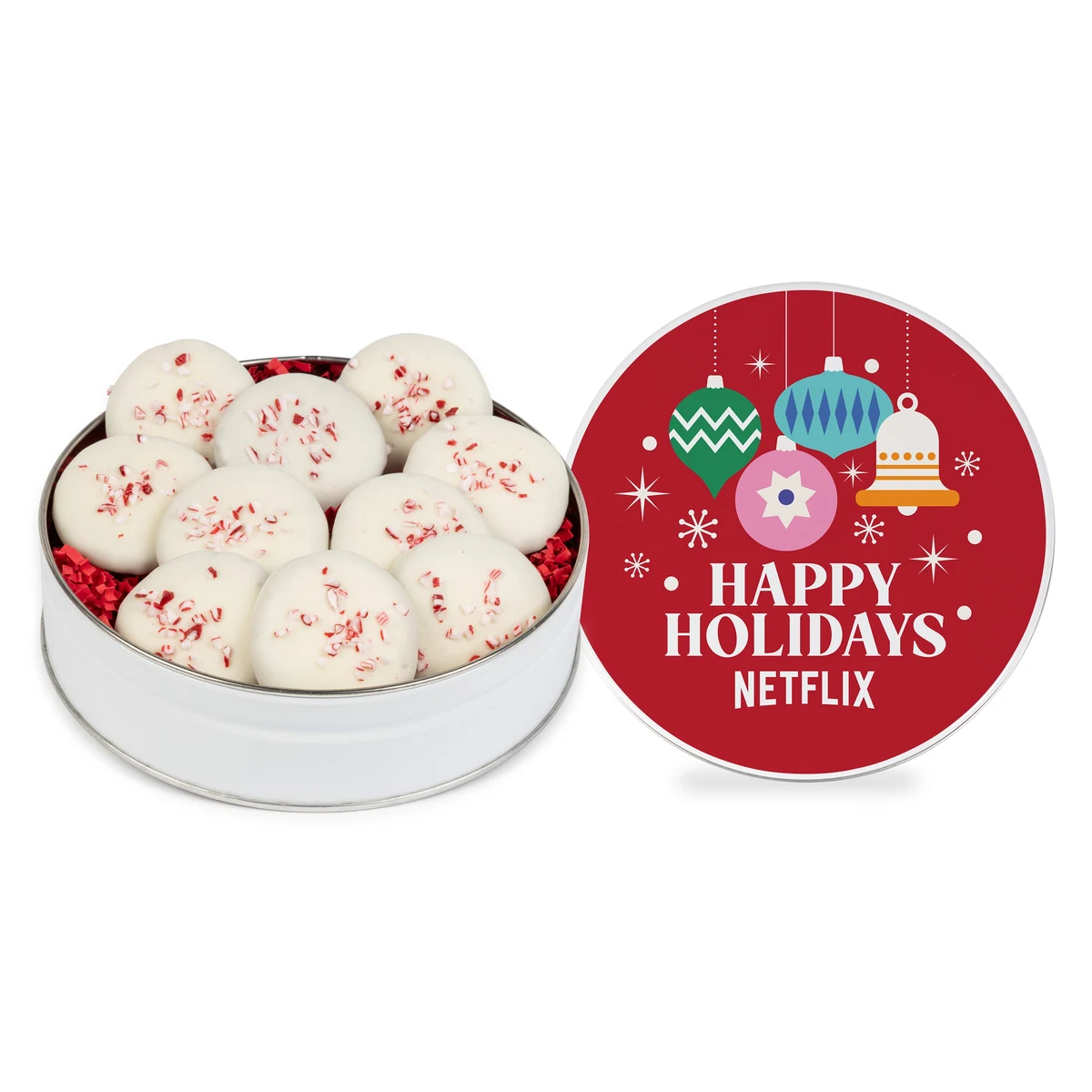 Peppermint Delight Cookies- Small Gift Tin-10ct 1