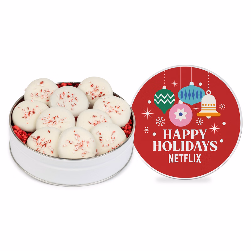 Peppermint Delight Cookies- Small Gift Tin-10ct